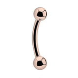 PIERCING WITH Rose Gold Coloured Titanium Curved Barbell