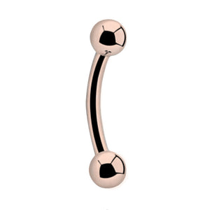 Rose Gold Coloured Titanium Curved Barbell JEWELLERY ONLY