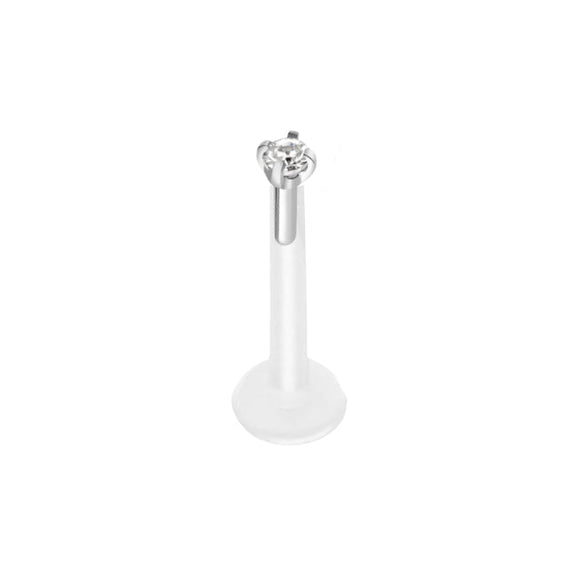 Bioflex Nose Labret with 1.0mm Crystal Claw Set Mini Gem JEWELLERY ONLY