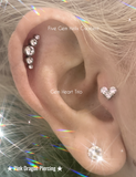 PIERCING WITH Titanium Trio Heart Multi Gem Labret