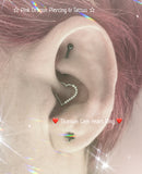 DAITH PIERCING WITH Titanium Heart Shaped Gem Hinged Ring