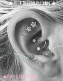 PIERCING WITH Titanium Gem Stars