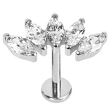 PIERCING WITH Titanium 5 Gem Marquise Fan