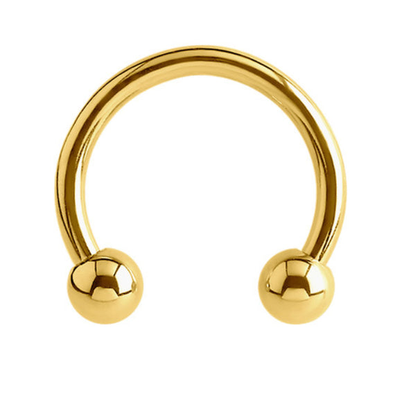 Gold Coloured Circular Barbell JEWELLERY ONLY