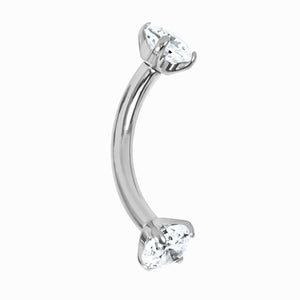 Claw Set Crystal Curved bar JEWELLERY ONLY