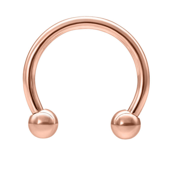 PIERCING WITH Rose Gold Coloured Circular Barbell