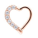 PIERCING WITH Multi Gem Hinged Daith Heart Ring