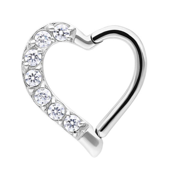Multi Gem Hinged Daith Heart Ring JEWELLERY ONLY