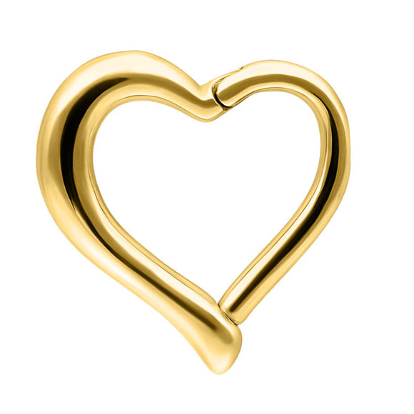 Gold Coloured Heart Daith Ring JEWELLERY ONLY