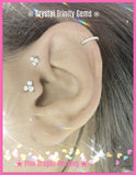 PIERCING WITH Titanium Claw Set Trinity Gem Labret