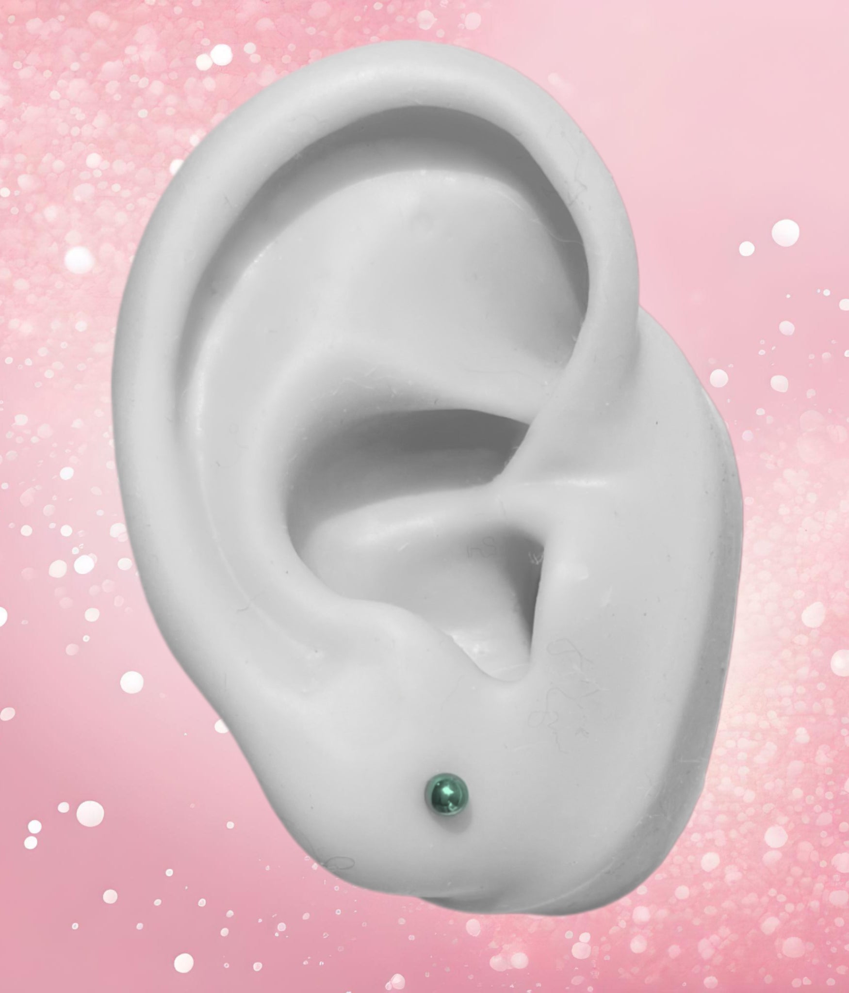 EAR LOBE PIERCINGS with Coloured Titanium Flat Backed Labret Studs ...