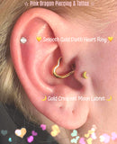 PIERCING WITH Gold Coloured Heart Daith Ring