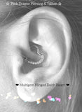 PIERCING WITH Multi Gem Hinged Daith Heart Ring