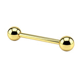 PIERCING WITH Gold Coloured Straight Titanium Nipple Bar