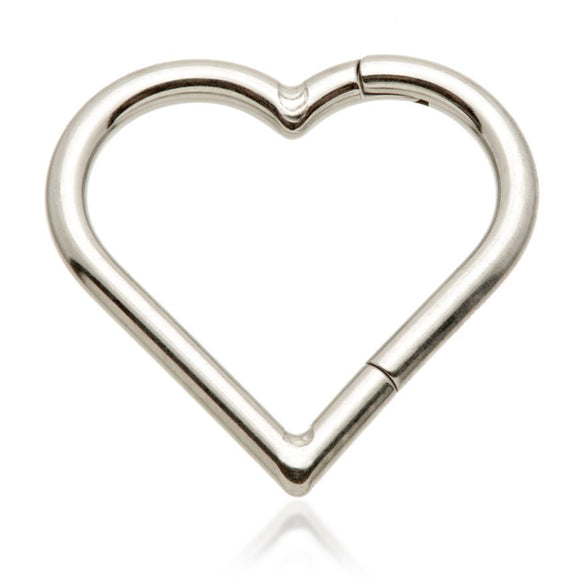 PIERCING WITH Titanium Heart Shaped Hinged Ring (Daith Piercings)